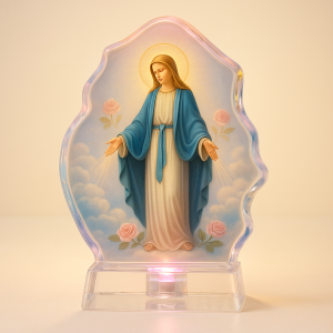 Statue Vierge Miraculeuse en Verre Lumineux – 12 cm
