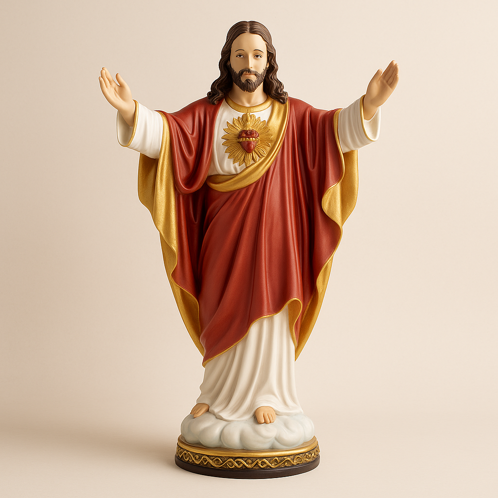 Statue de Jésus Miséricordieux en position de bénédiction – Boutique Les Bondieuseries