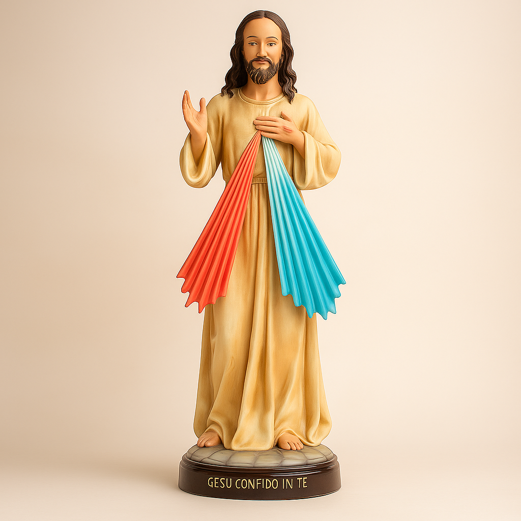 Statue religieuse de grande taille représentant Jésus Miséricordieux – Boutique Les Bondieuseries
