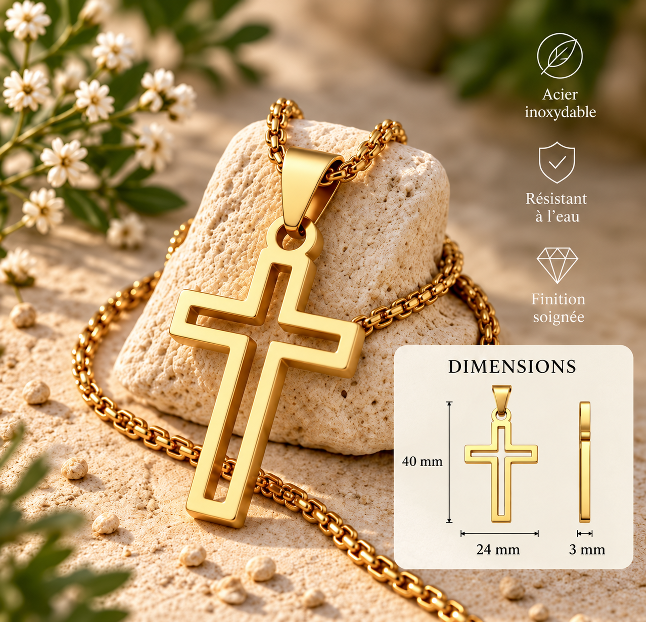 Collier croix chrétienne – Image 2